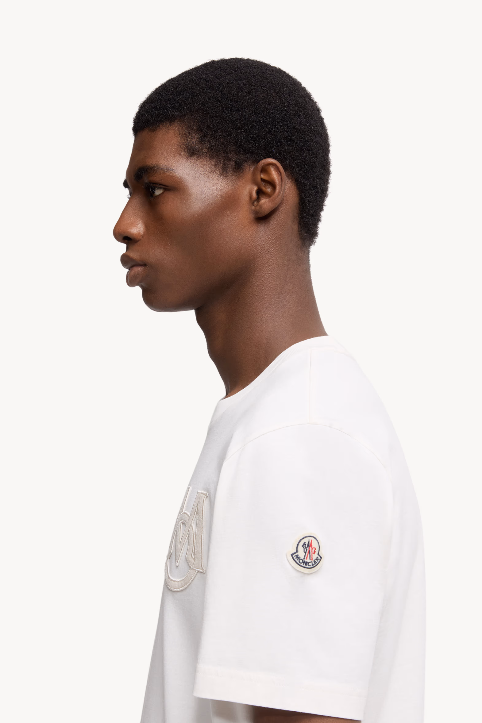 Monogram Cotton T-Shirt Men White Moncler 4